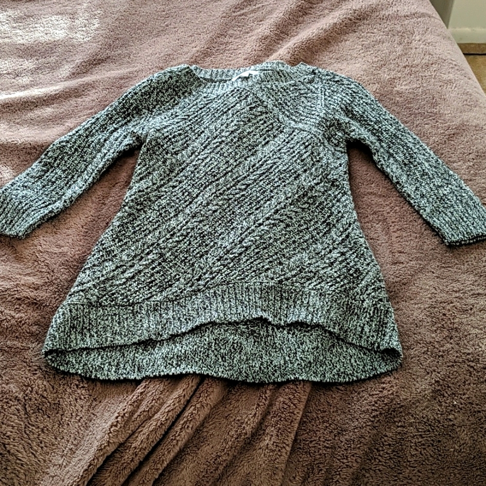 NY&Co black heathered long sweater 3/4 sleeves XS